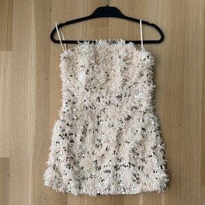 NONchalant Cream Sequin Mini Dress